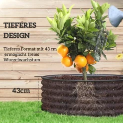 Outsunny Hochbeet dunkelgrau Stahl B/H/L: ca. 120x43x120 cm