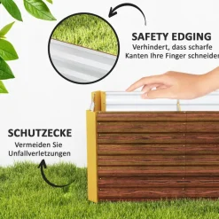 Outsunny Hochbeet 2er Set braun Stahl B/H/L: ca. 60x60x120 cm