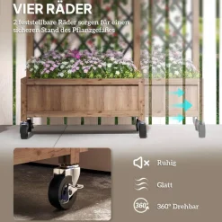 Outsunny Hochbeet 2er Set braun Holz B/H/L: ca. 25x97x52 cm