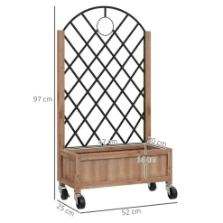 Outsunny Hochbeet 2er Set braun Holz B/H/L: ca. 25x97x52 cm