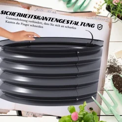 Outsunny Hochbeet 2er Set dunkelgrau Stahl B/H/L: ca. 60x30x60 cm