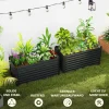 Outsunny Hochbeet 2er Set dunkelgrau Stahl B/H/L: ca. 60x60x120 cm