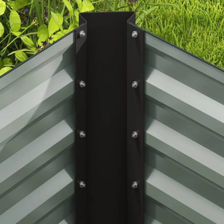 Outsunny Hochbeet 2er Set dunkelgrau Stahl B/H/L: ca. 60x60x120 cm