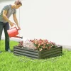 Outsunny Hochbeet hellgrau B/H/L: ca. 120x30x120 cm