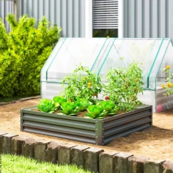 Outsunny Hochbeet hellgrau B/H/L: ca. 120x30x120 cm