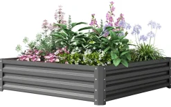 Outsunny Hochbeet hellgrau B/H/L: ca. 120x30x120 cm