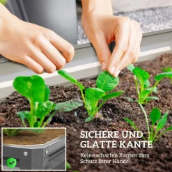 Outsunny Hochbeet hellgrau B/H/L: ca. 120x30x120 cm