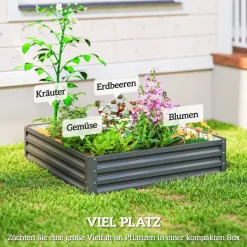Outsunny Hochbeet hellgrau B/H/L: ca. 120x30x120 cm