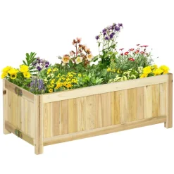 Outsunny Hochbeet natur B/H/L: ca. 30x25x70 cm