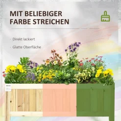 Outsunny Hochbeet natur B/H/L: ca. 30x25x70 cm