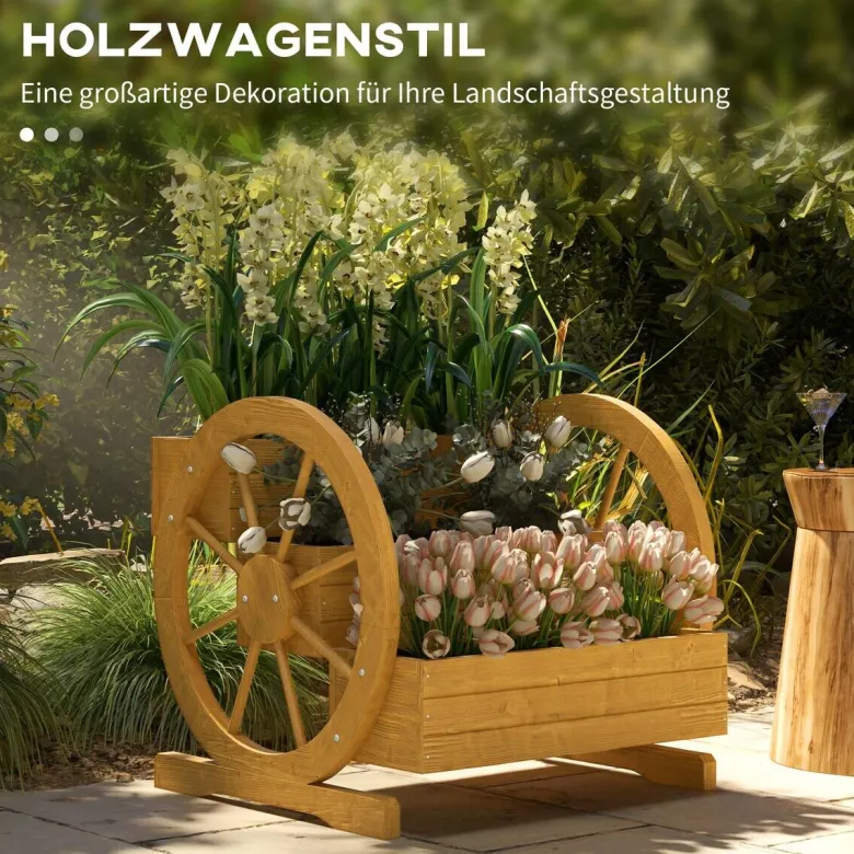 Outsunny Hochbeet natur Edelstahl B/H/L: ca. 62x61x57 cm