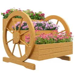 Outsunny Hochbeet natur Edelstahl B/H/L: ca. 62x61x57 cm