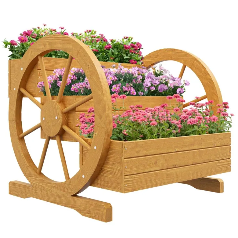 Outsunny Hochbeet natur Edelstahl B/H/L: ca. 62x61x57 cm