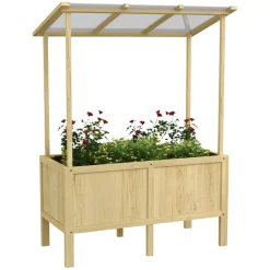 Outsunny Hochbeet natur Edelstahl B/H/L: ca. 60x110x152 cm