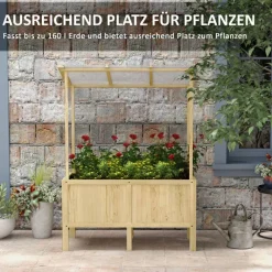 Outsunny Hochbeet natur Edelstahl B/H/L: ca. 60x110x152 cm