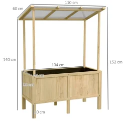 Outsunny Hochbeet natur Edelstahl B/H/L: ca. 60x110x152 cm