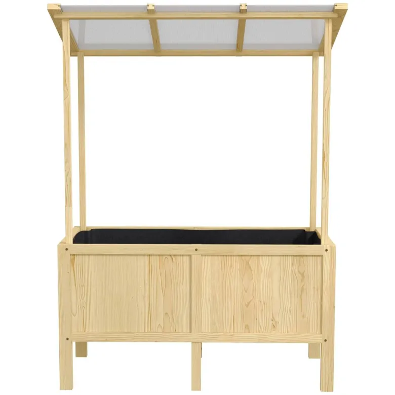 Outsunny Hochbeet natur Edelstahl B/H/L: ca. 60x110x152 cm