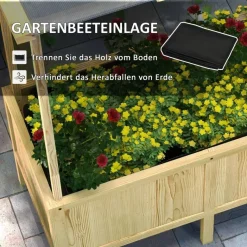 Outsunny Hochbeet natur Edelstahl B/H/L: ca. 60x110x152 cm