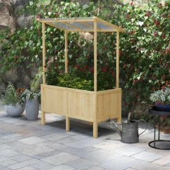 Outsunny Hochbeet natur Edelstahl B/H/L: ca. 60x110x152 cm