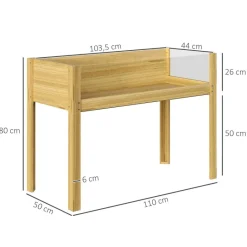 Outsunny Hochbeet natur Holz B/H/L: ca. 50x80x110 cm