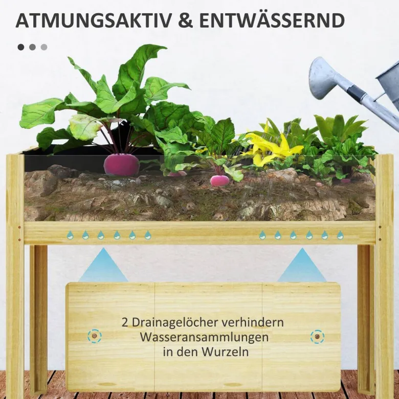 Outsunny Hochbeet natur Holz B/H/L: ca. 50x80x110 cm