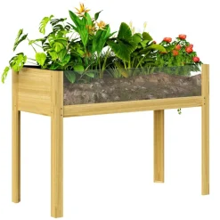 Outsunny Hochbeet natur Holz B/H/L: ca. 50x80x110 cm