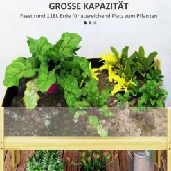 Outsunny Hochbeet natur Holz B/H/L: ca. 50x80x110 cm