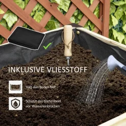 Outsunny Hochbeet schwarz Stahl B/H/L: ca. 60x74x120 cm