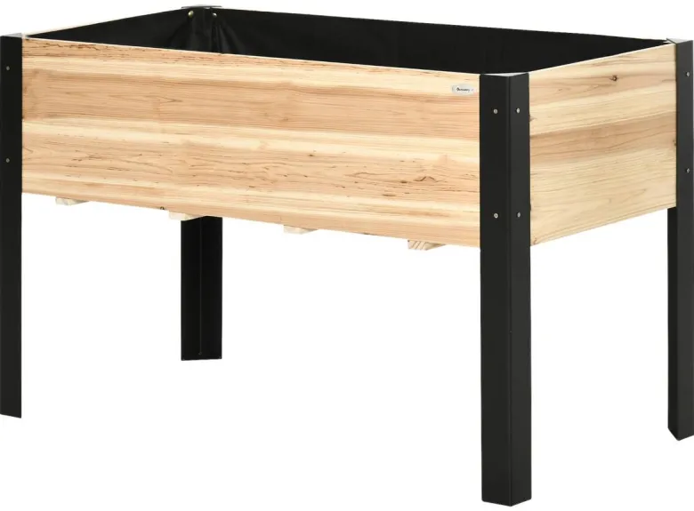 Outsunny Hochbeet schwarz Stahl B/H/L: ca. 60x74x120 cm