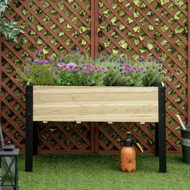 Outsunny Hochbeet schwarz Stahl B/H/L: ca. 60x74x120 cm