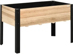 Outsunny Hochbeet schwarz Stahl B/H/L: ca. 60x74x120 cm