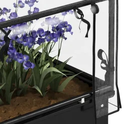 Outsunny Hochbeet schwarz Stahl B/H/L: ca. 60x120x60 cm