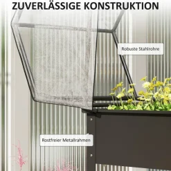 Outsunny Hochbeet schwarz Stahl B/H/L: ca. 60x120x60 cm