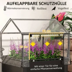 Outsunny Hochbeet schwarz Stahl B/H/L: ca. 60x120x60 cm