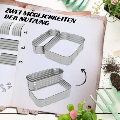 Outsunny Hochbeet silber Metall B/H/L: ca. 90x30x120 cm