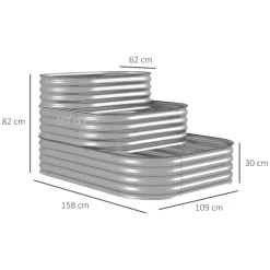 Outsunny Hochbeet silber Polypropylen B/H/L: ca. 109x158x82 cm