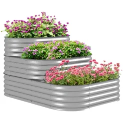 Outsunny Hochbeet silber Polypropylen B/H/L: ca. 109x158x82 cm