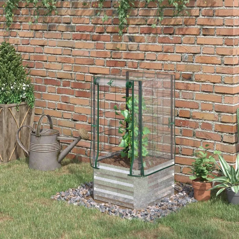 Outsunny Hochbeet silber Stahl B/H/L: ca. 53x90x53 cm