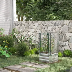 Outsunny Hochbeet silber Stahl B/H/L: ca. 53x90x53 cm