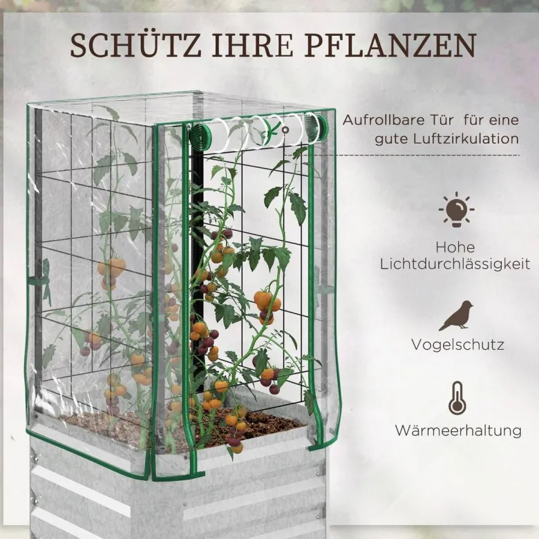 Outsunny Hochbeet silber Stahl B/H/L: ca. 53x90x53 cm