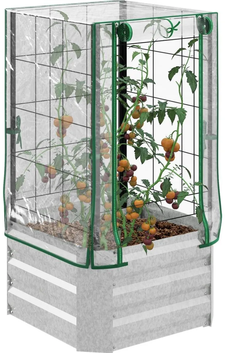 Outsunny Hochbeet silber Stahl B/H/L: ca. 53x90x53 cm