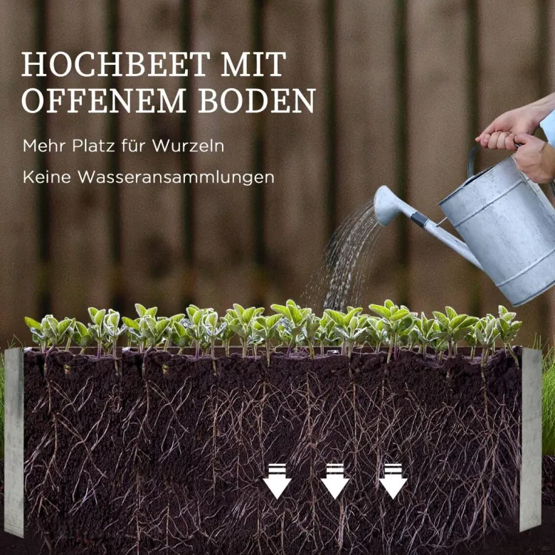 Outsunny Hochbeet silber Stahl B/H/L: ca. 53x90x53 cm