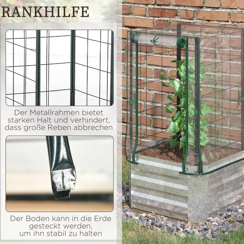 Outsunny Hochbeet silber Stahl B/H/L: ca. 53x90x53 cm