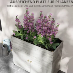 Outsunny Hochbeet weiß Holz B/H/L: ca. 50x110x95 cm