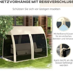 Outsunny Hollywoodschaukel kaffee Metall B/H/L: ca. 140x197x240 cm