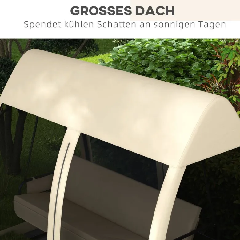 Outsunny Hollywoodschaukel kaffee Metall B/H/L: ca. 140x197x240 cm