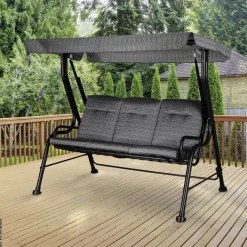 Outsunny Hollywoodschaukel schwarz Stahl B/H/T: ca. 200x170x120 cm