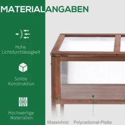 Outsunny Holzgewächshaus B/H/L: ca. 50x93x90 cm