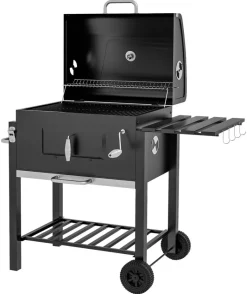 Outsunny Holzkohlegrill Edelstahl B/H/L: ca. 65x108x113 cm