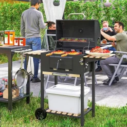 Outsunny Holzkohlegrill Kiefer B/H/L: ca. 58x107x112 cm